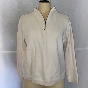 white quarter zip sweater